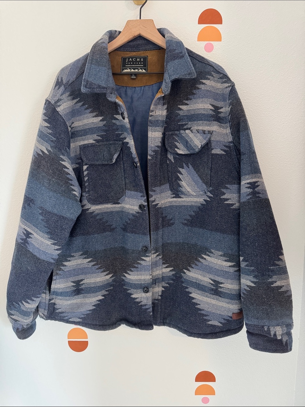 Jachs Navy Southwestern Patterned Jacket N0102